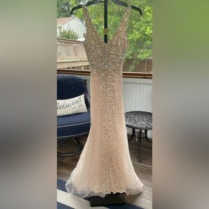 Rachel Gilbert Sparkling Beige Wedding Dress
